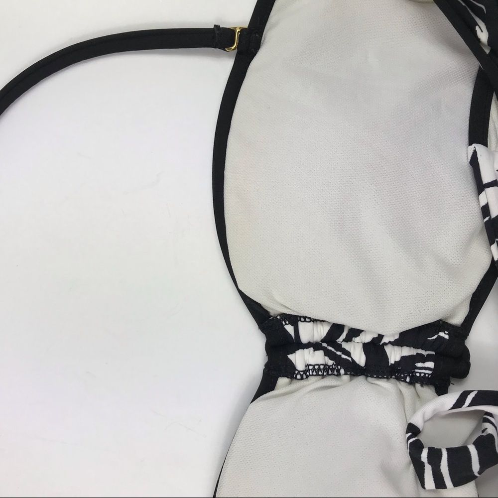 Trina Turk Zebra Ruched Wireless Halter Bikini Top - Picture 3 of 4